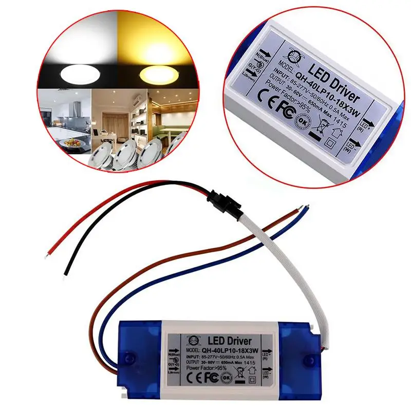 

Constant Current Driver Reliable Safe For 12-18pcs 3W LED AC85-265V 40w