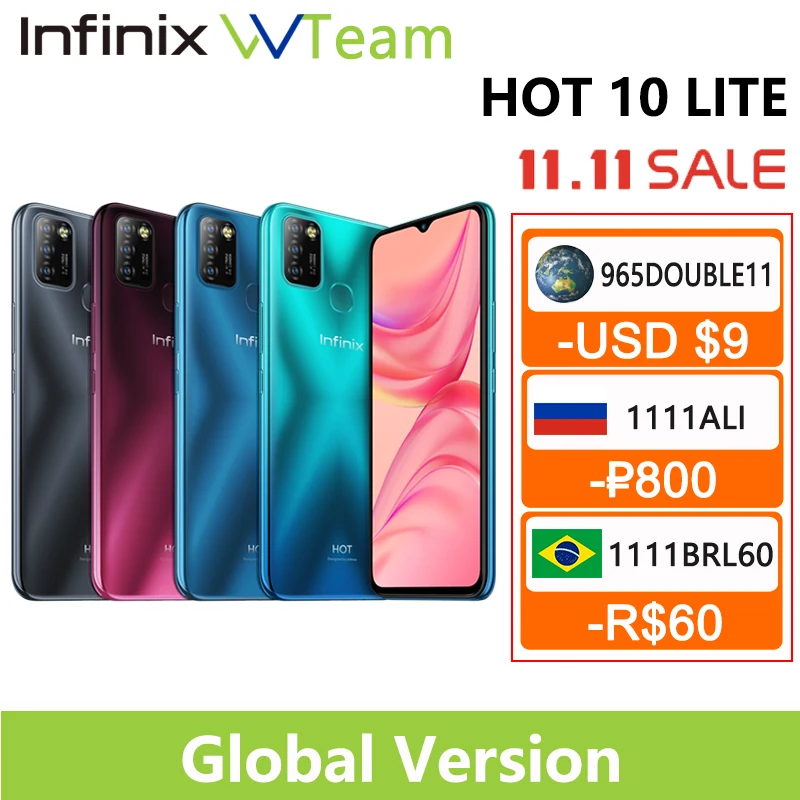 

Infinix мобильный телефон 2 ГБ 32 ГБ 6,6 дюймов HD 1600*720P аккумулятор 5000 мАч камера 13 МП Helio A20