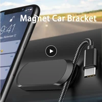 magnet car bracket storage organize lines phone cable holders magnetic suction for car i shaped mobile phone holder organization
