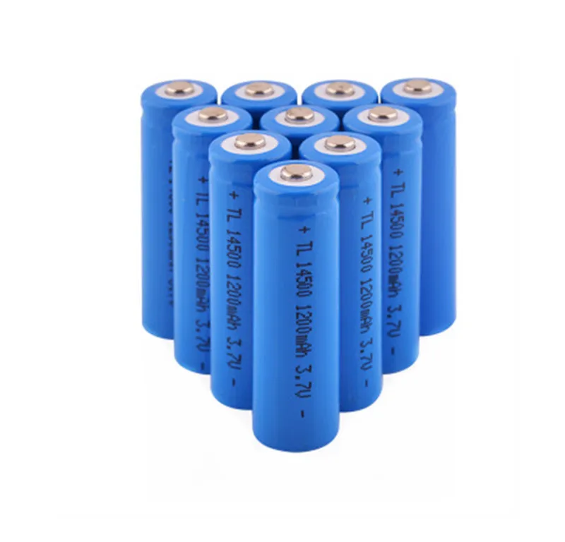 

2PCS/LOT AA 14500 1200mah 3.7 V Lithium ion Rechargeable Batteries and LED Flashlight