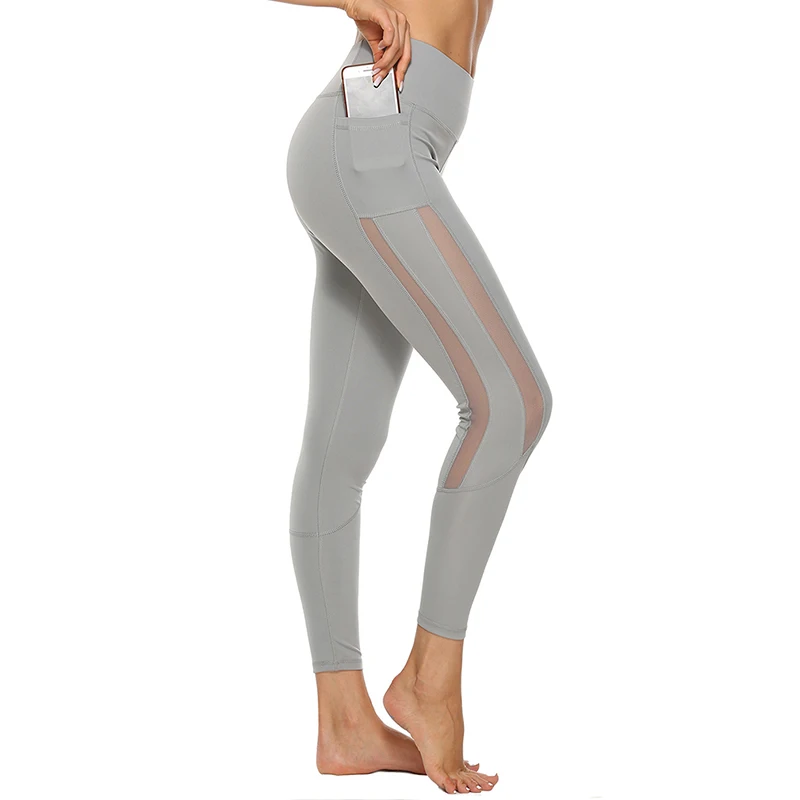 

Mesh Patchwork Leggings For Women Spring Bottom Elastic Waist Trousers Ankle-Length Fitness Leggings Ladies Skinny Pants