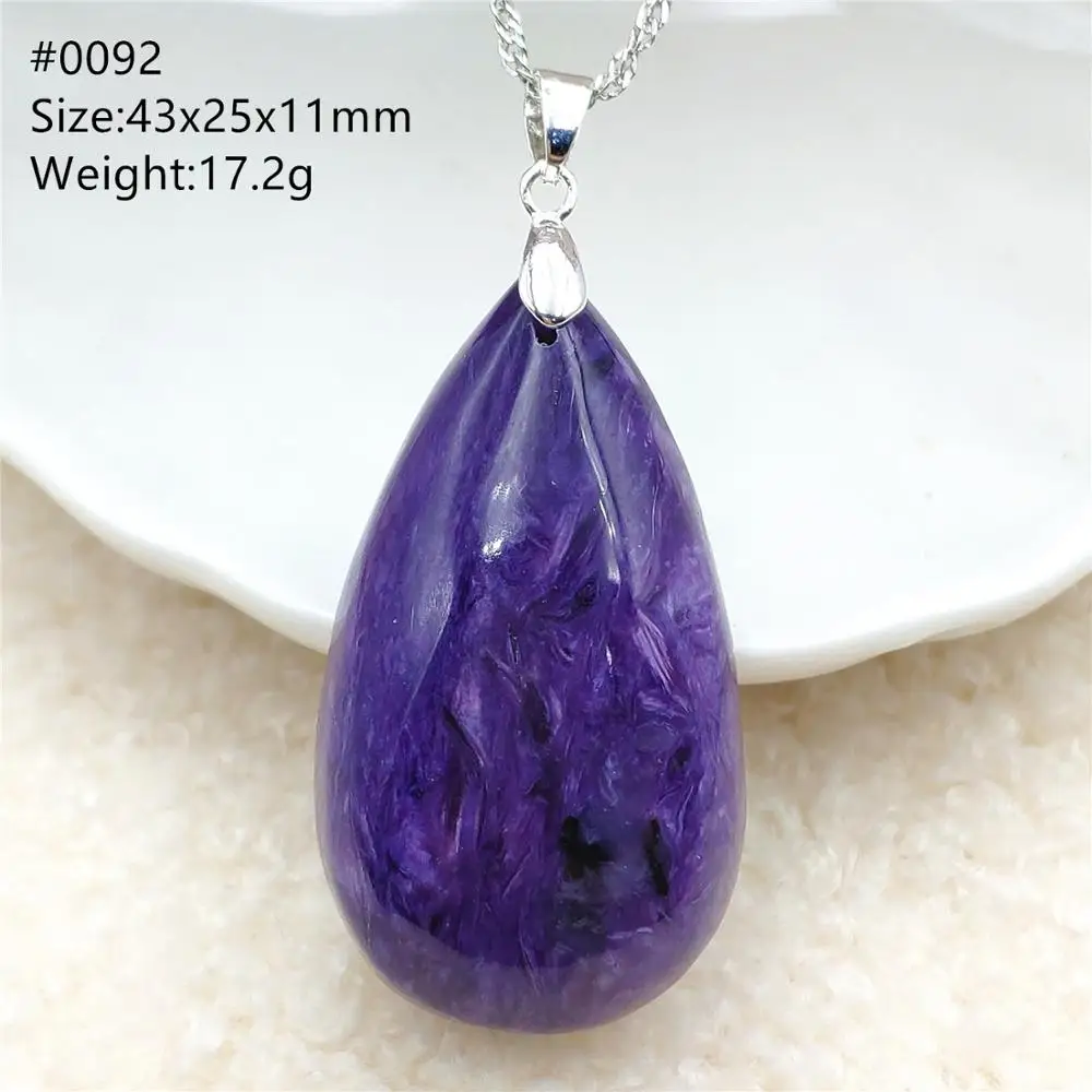 Новый Природный чароит фиолетовый женский кулон 43x25x11 мм из России ожерелье