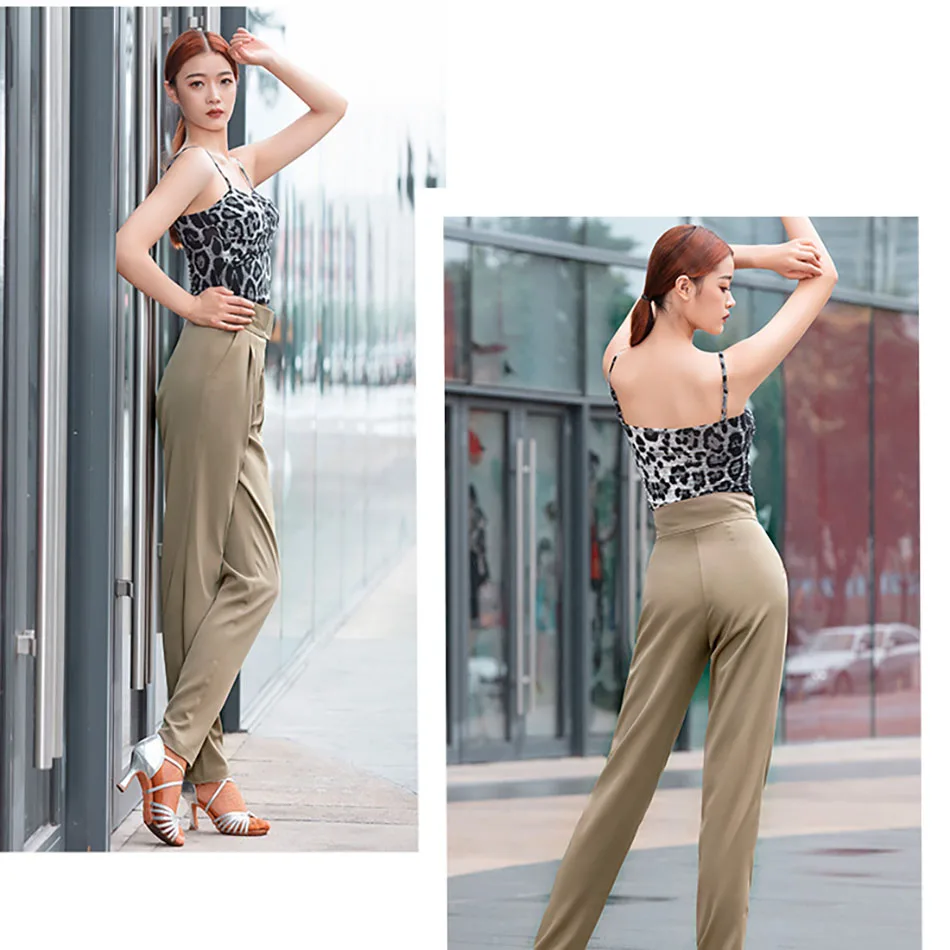 Новая леопардовая футболка для латиноамериканских танцев женские топы без