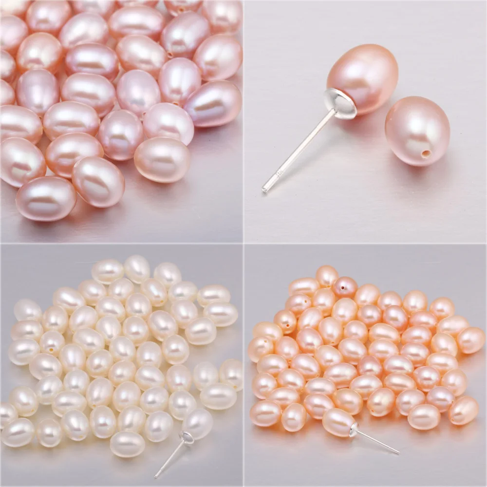 

Explosive Natural Freshwater Pearl Drop-shaped Semi-porous Bead MakingDIY Necklace Bracelet Earring Jewelry Gift10Pcs/pack 6-7mm