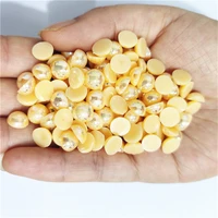 multi size champagne ab semicircle abs imitation flat back acrylic pearl glue pearl beads nail art crafts diy decorations