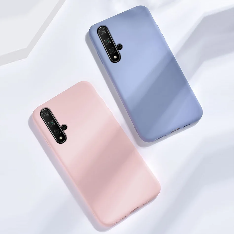 Защитный чехол для huawei Honor 20 жидкий силиконовый тонкий мягкий ТПУ покрытие из