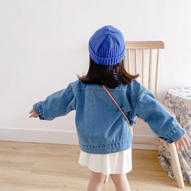 Новый Осенняя Детская куртка для девочек рваные джинсы с дырами детей Джинсовое