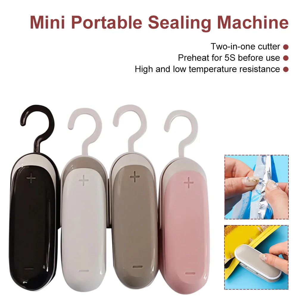 

Portable Bag Heat Sealer Plastic Package Storage Bag Clip Mini Sealing Machine Handy Sticker Seal for Food Snack Kitchen Gadgets