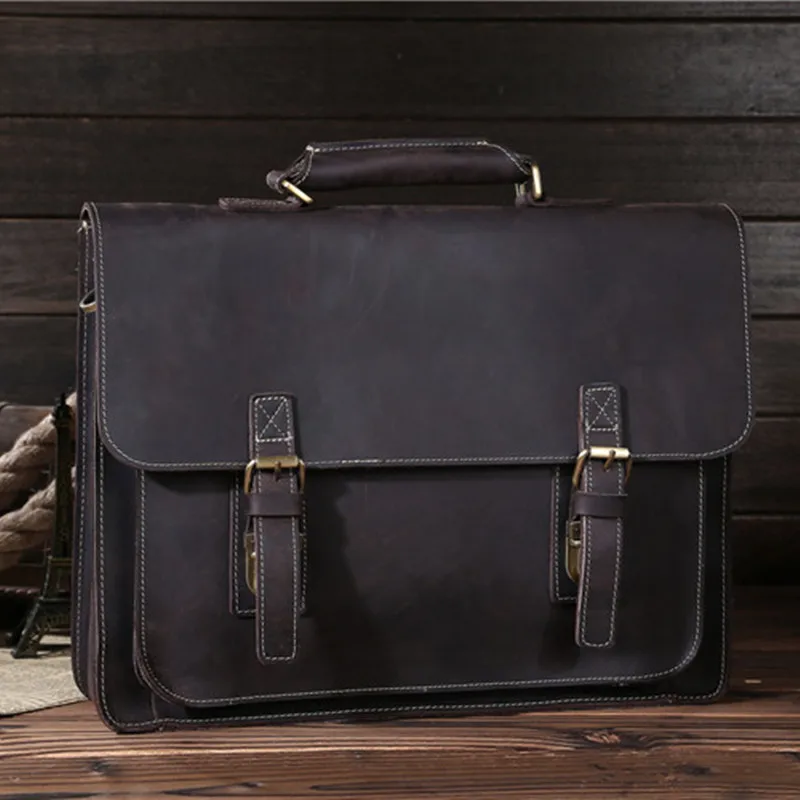 Сумка мессенджер Crazy Horse Мужская из натуральной кожи для Ipad и ноутбука|bag for|bags for