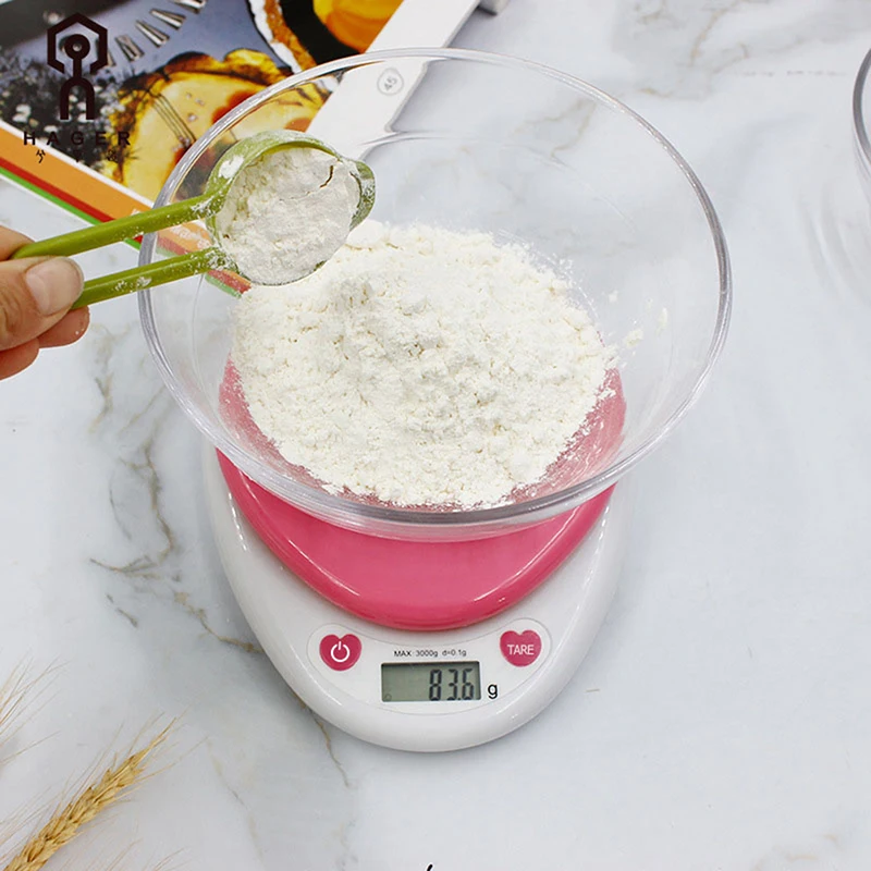 

Portable Digital Kitchen Scale LCD Monitor Auto Zero Auto For Measuring Weight Heart-shaped electronic scale