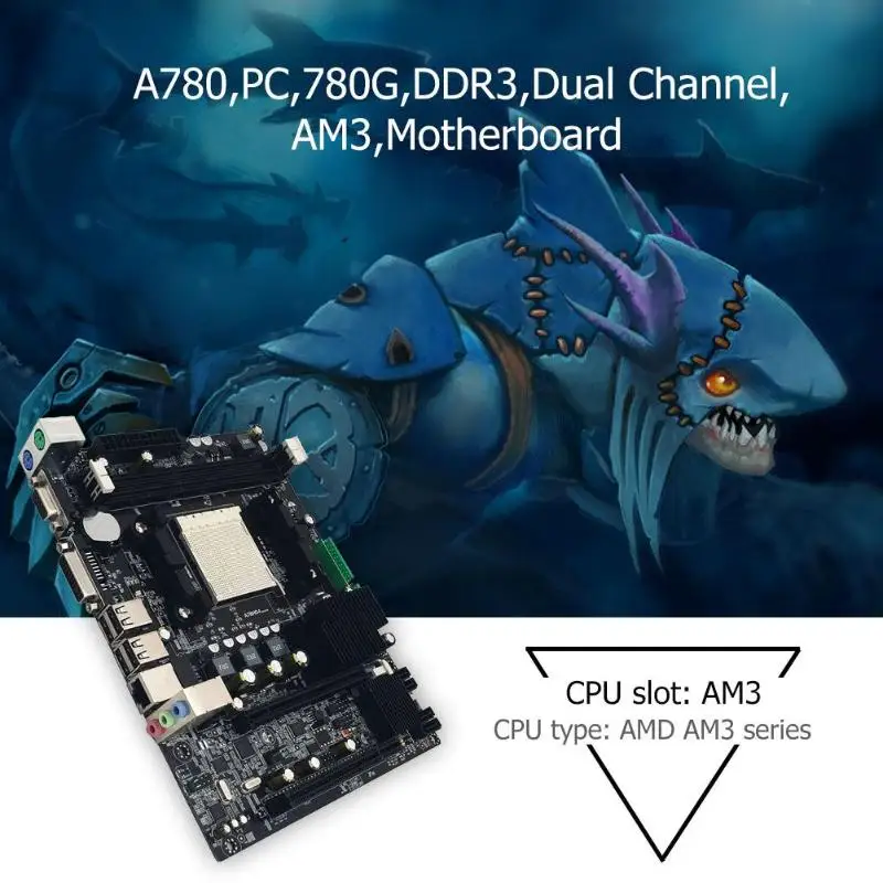 A780 Pc Настольная компьютерная материнская плата 780G Ddr3 двухканальный Am3 Rt8105E Pci-E X16