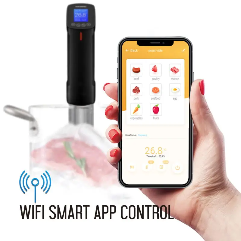 

INKNIRD WIFI Sous Vide with EU Plug Digital Temperature Controller 220V Kitchen Vacuum Cooker Accurate Monitoring&Timer Alarm