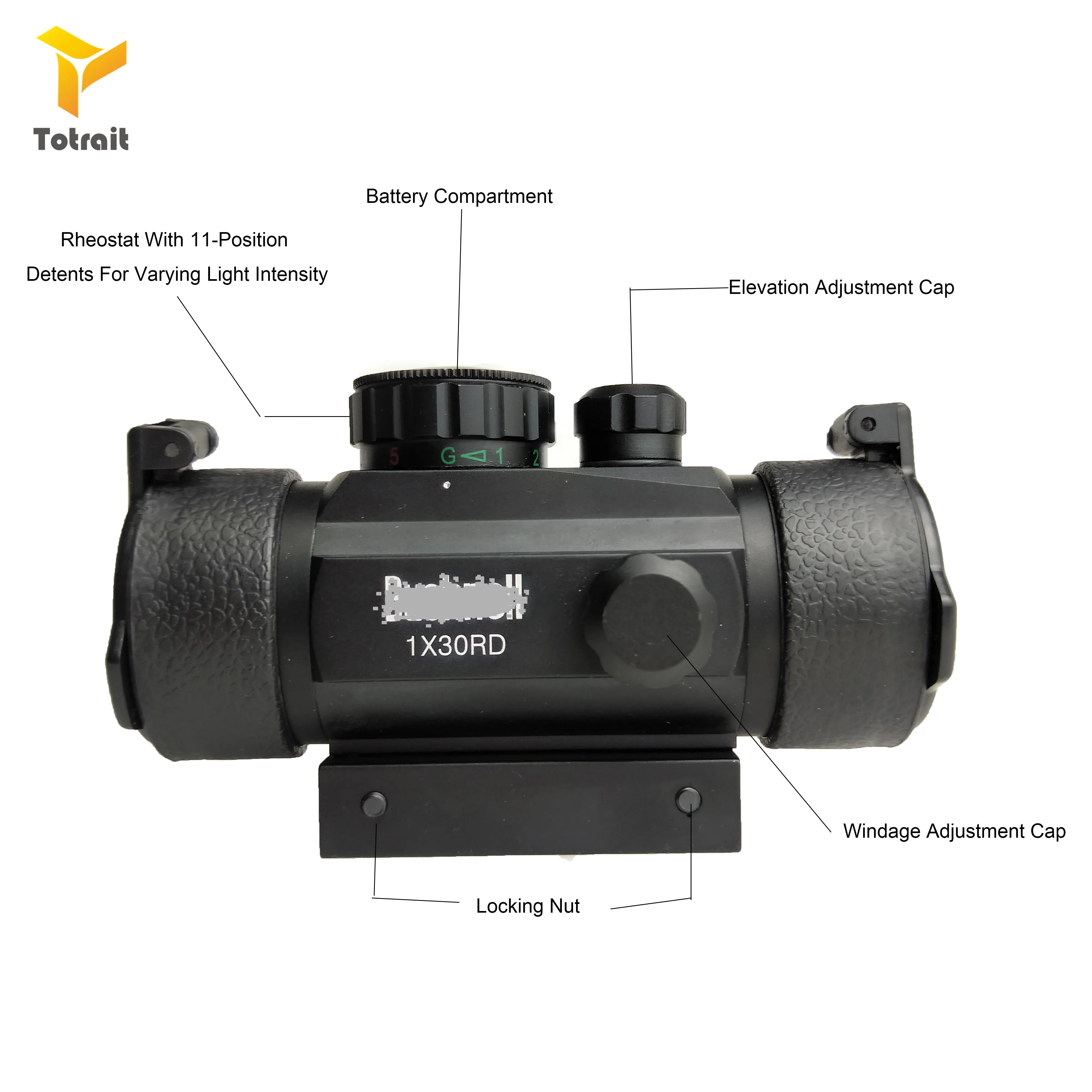 Коллиматорный прицел Totriat охотничий красного и зеленого цвета с красной точкой 11