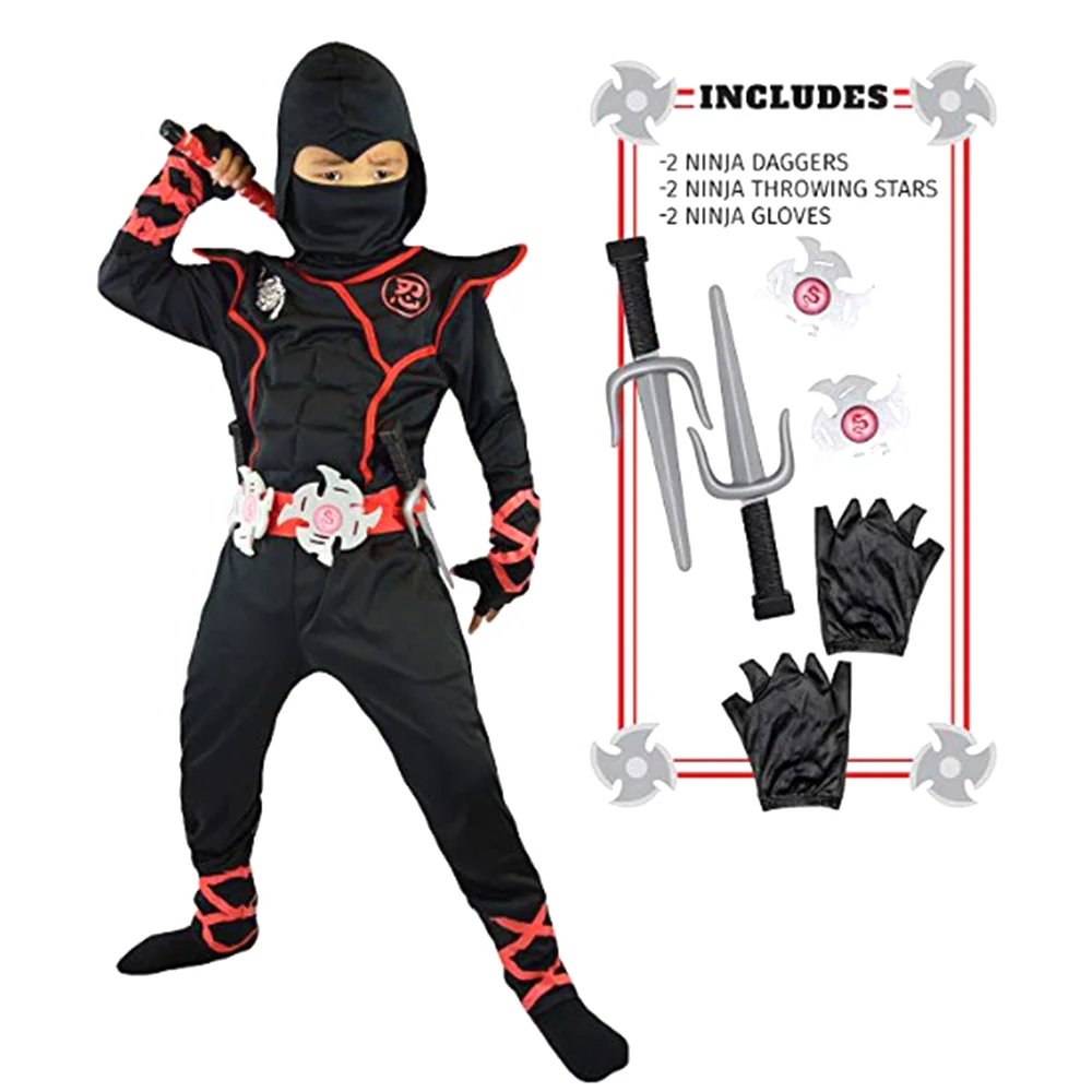 

Ninja Costume Kids Ninjago Costumes Halloween Party Superhero Cosplay Boys Japanese Samurai Warrior Fancy Dress Power Ninja Suit