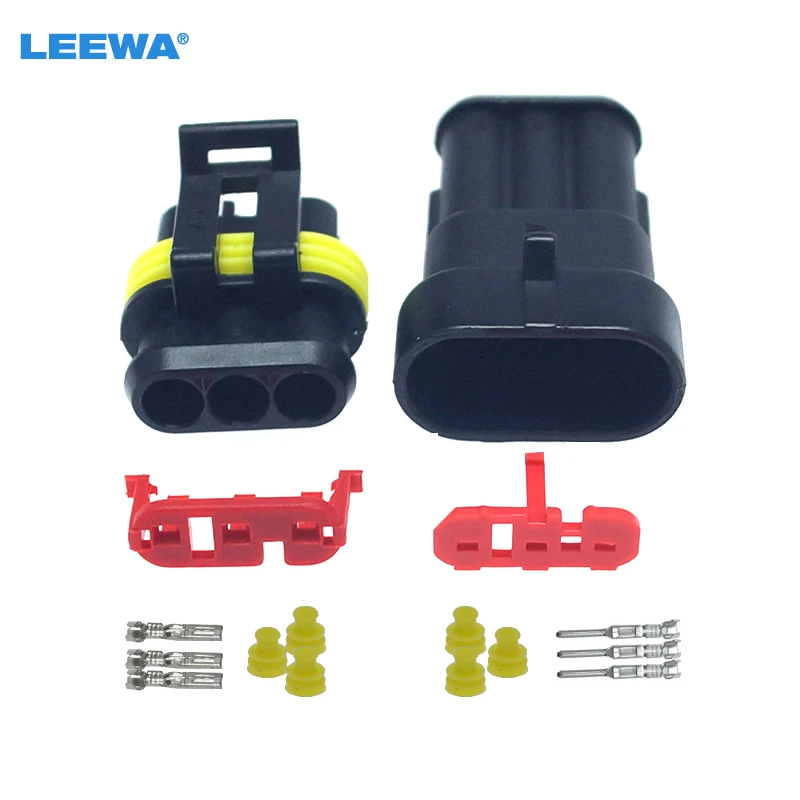 FEELDO 50 Набор Авто Водонепроницаемый 3-контактный способ Электрический провод