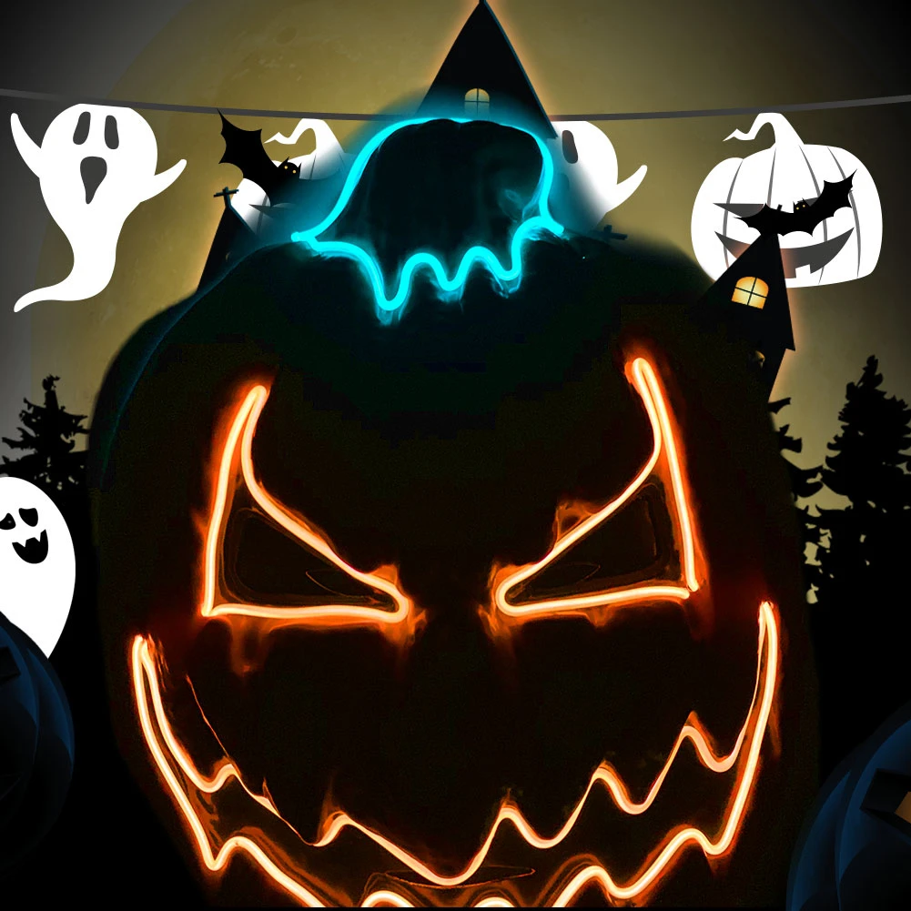 Форма Тыква на Хэллоуин светящаяся маска Мужская Женская персональная