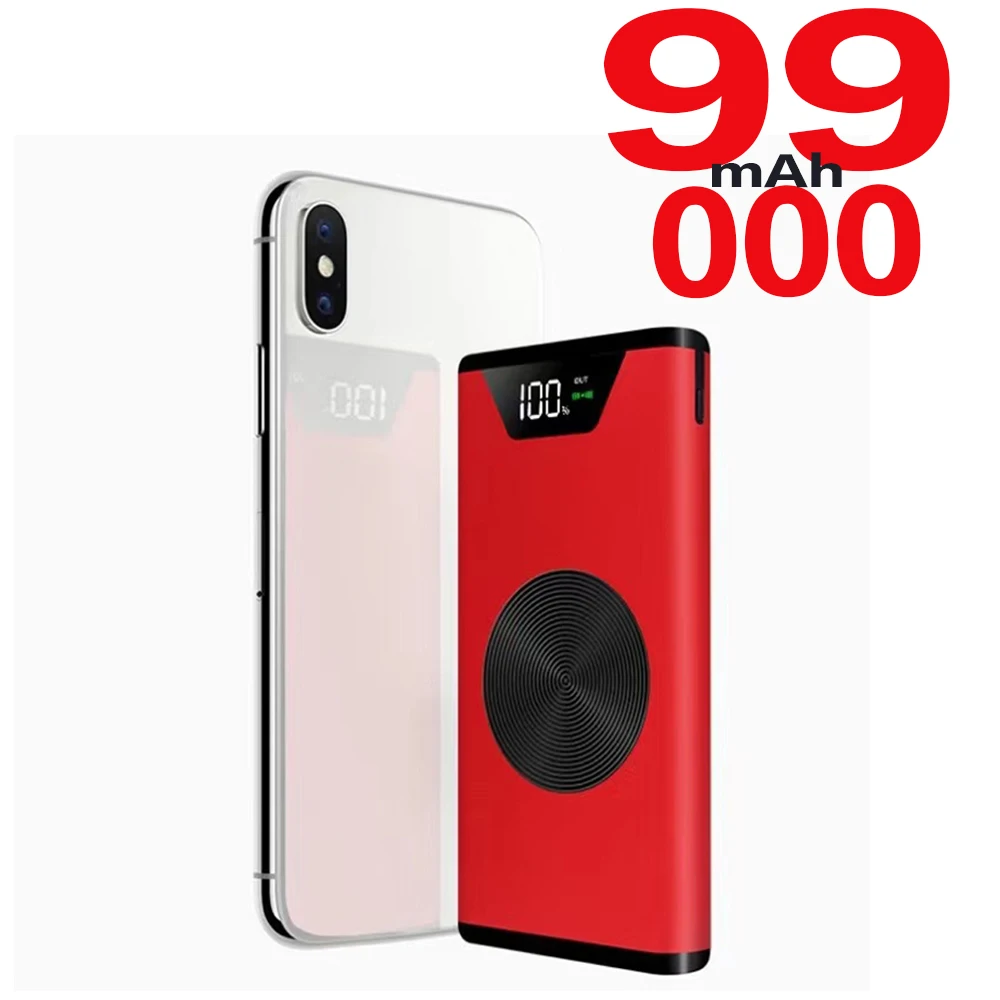 

99000mAh Wireless Charger Power Bank External Battery Pack Wireless Charging Powerbank For iPhone11 X Xiaomi Power Bank