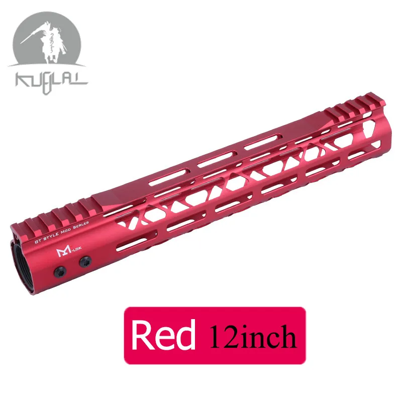 Тактический Черный Красный Handguard гель бластер M-LOK10 12 15 дюймов Тонкий свободный поплавок Handguard Пикатинни кронштейн для AEG - Цвет: 12 inch Red