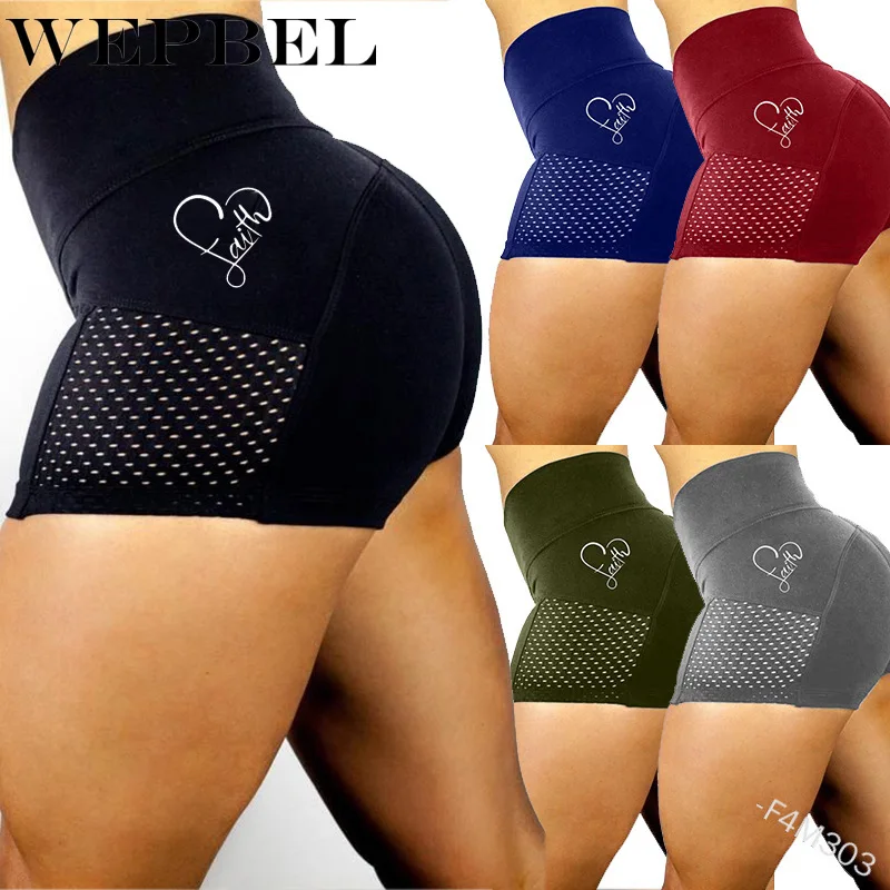 

Женские прямые шорты WEPBEL с высокой талией и эластичным поясом, летние повседневные шорты для занятий йогой и фитнесом
