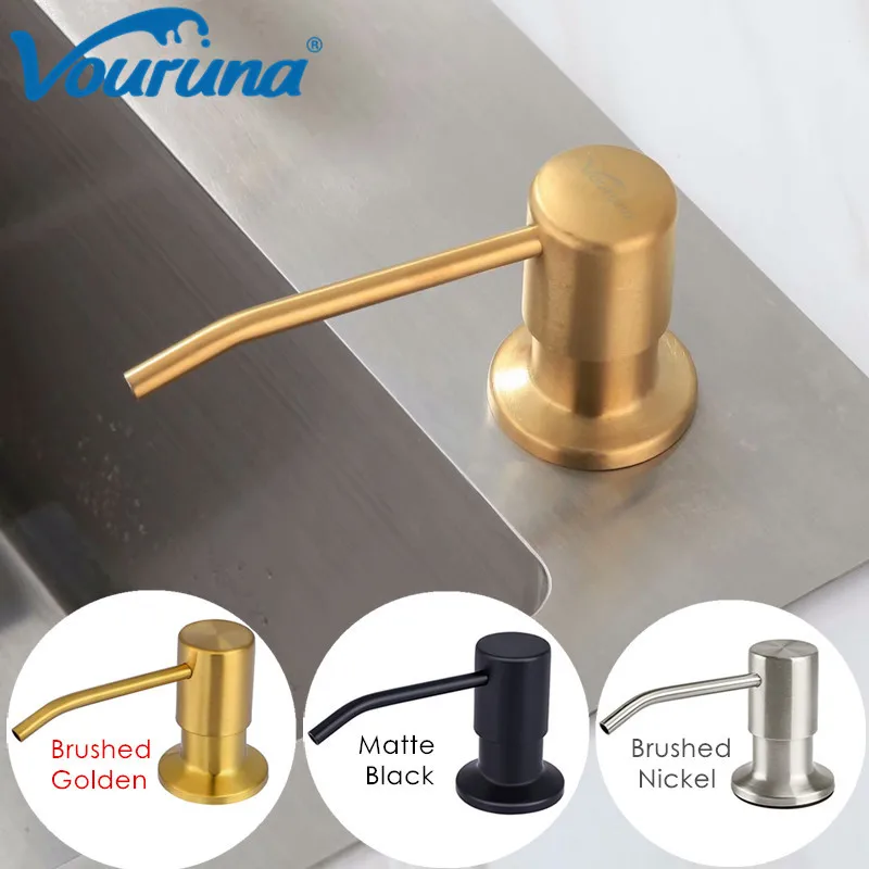 Countertop 304 SUS Nickel Brushed Liquid Soap Dispensers 2018 Wholesale Stainless Steel Kitchen Sink Dispenser | Обустройство дома