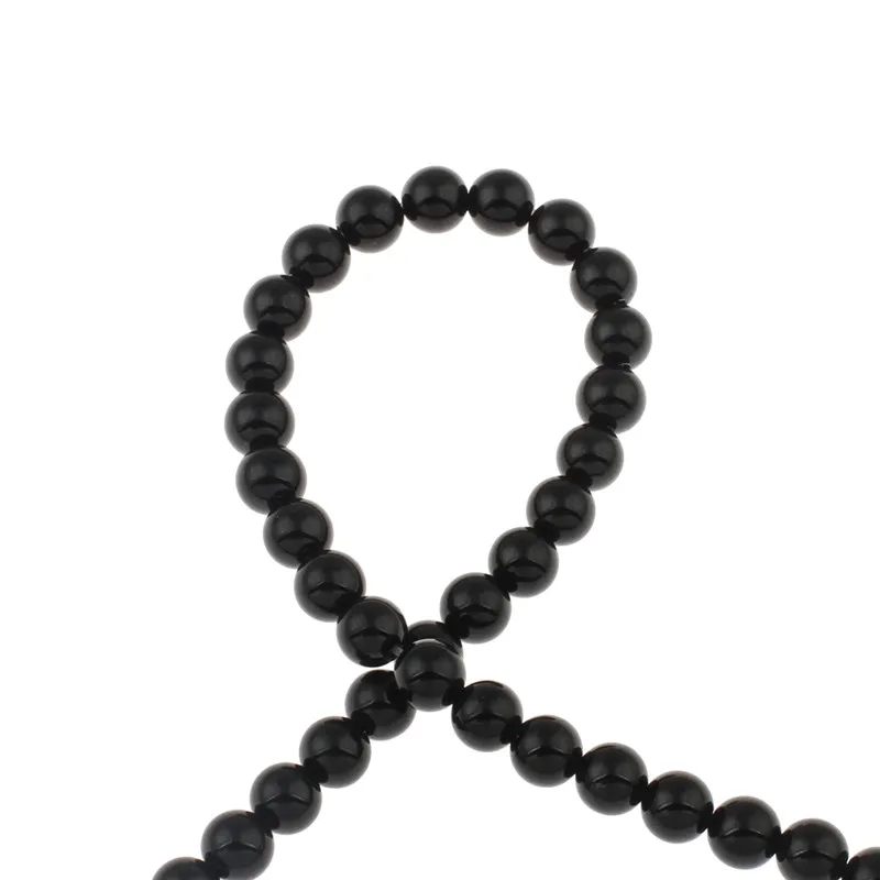 Круглые бусины черного турмалина 4 мм 6 8 10 12 турмалиновые черные для женского