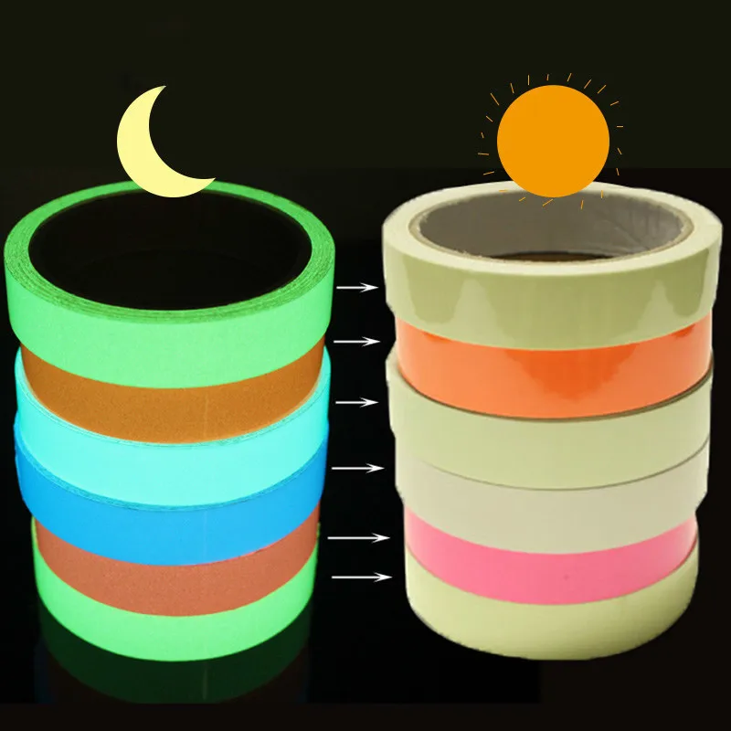 Светящаяся флуоресцентная Ночная самоклеящаяся светоотражающая лента светится