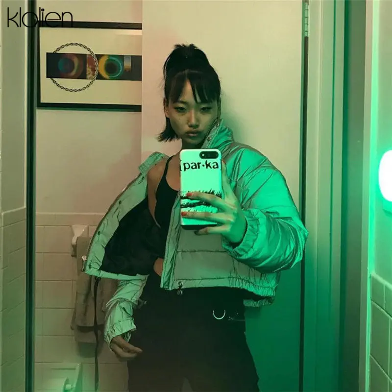 Женская Светоотражающая куртка kalien повседневная утепленная на молнии с высокой