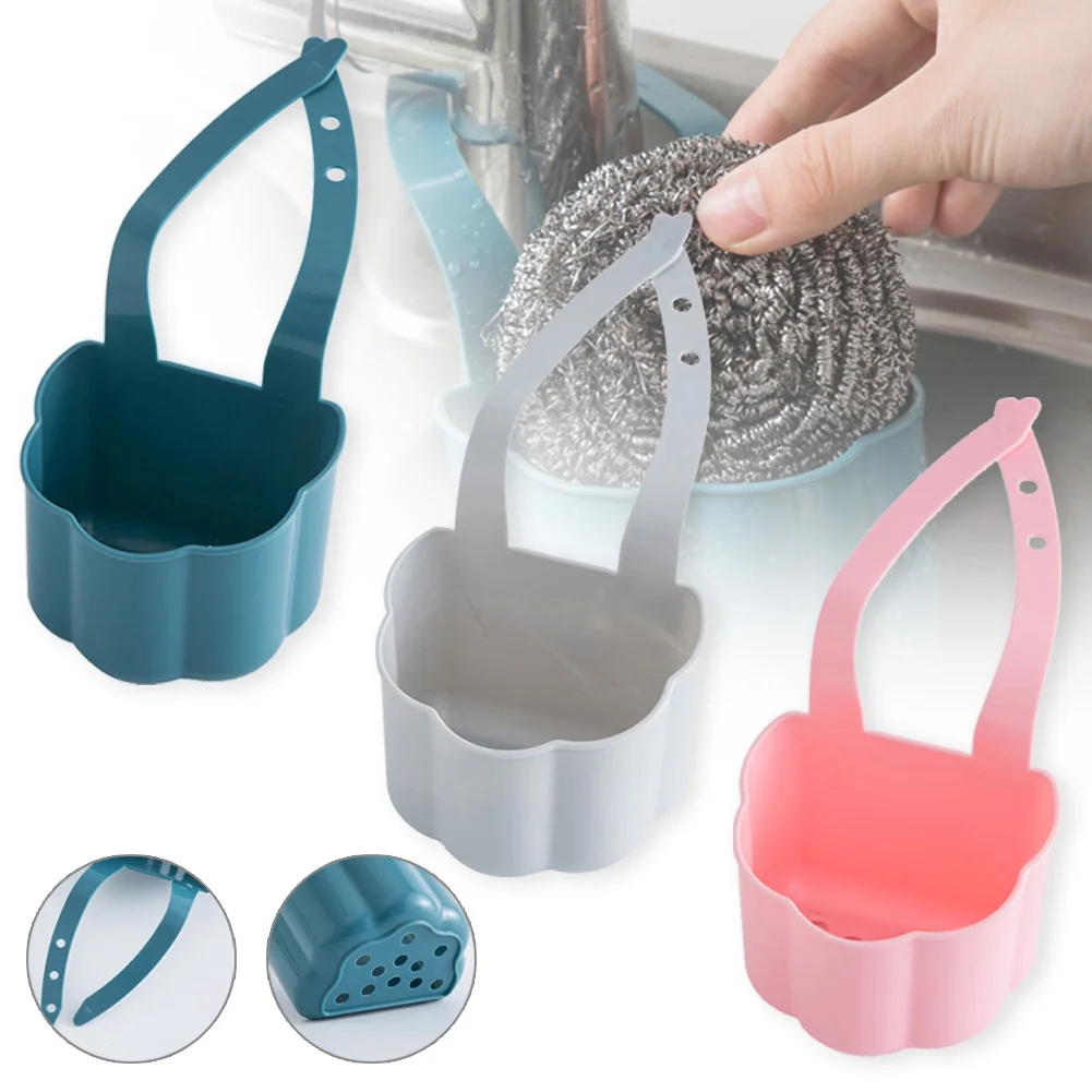 

Sink Organizer Kitchen Hanging Drain Shelf Soap Sponge Holder Drain Rack Snap Back Sink Shelf Kitchen Storage Kitchen Accessory