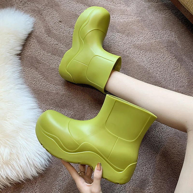 

Сапоги для женщин 2021 резиновые сапоги для дождливой погоды; Водонепроницаемая обувь; Женские туфли на платформе; Женская обувь для дождливо...