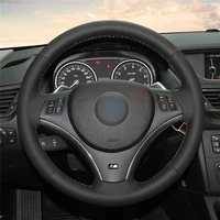 diy anti slip wear resistant steering wheel cover for bmw e90 e91 e92 e93 x1 e84 e87 e81 e82 e88 car interior decoration