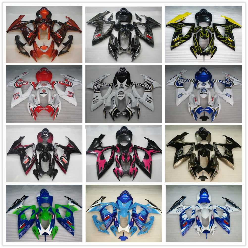 

Motorcycle Year 06 Bodywork Cowling For Suzuki K6 Full Fairing Kits GSXR600 GSXR750 Fit GSXR 600 750 Flame print lucky smoke