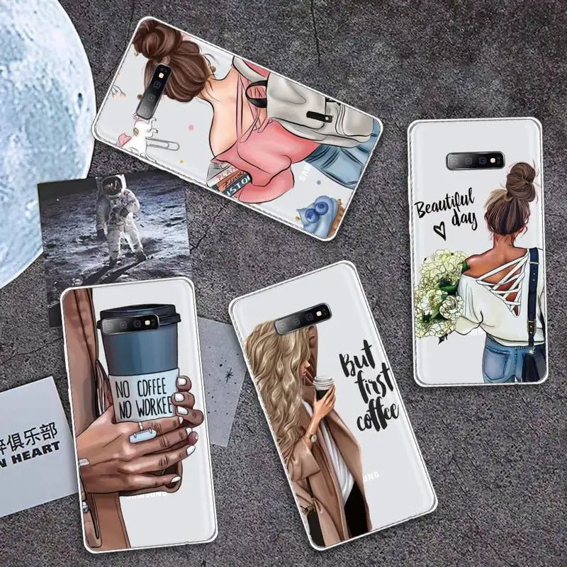 

Fashion Girls High Heels Phone Case Transparent for Samsung A71 S9 10 20 HUAWEI p30 40 honor 10i 8x xiaomi note 8 Pro 10t 11