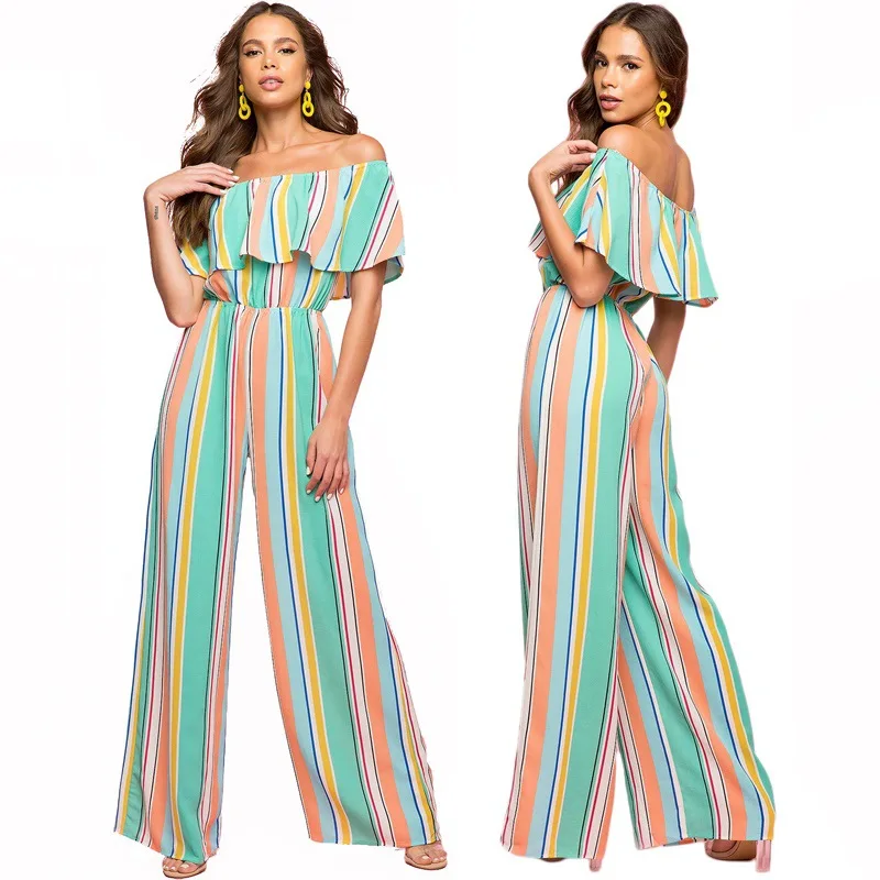 Женские комбинезоны в полоску с принтом популярный новый тренд на осень/зиму