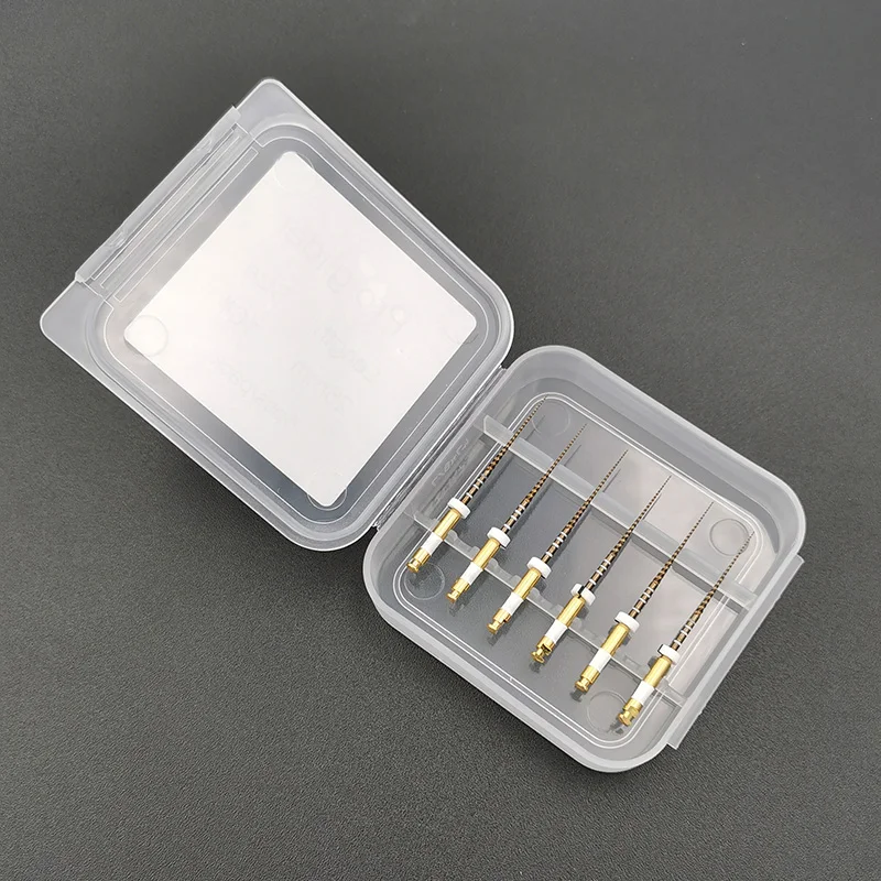 6pc Dental Niti Files Glider Golden Glide Files 02 Taper Pro Glide Dental Endo Rotary Root Canal Preparation Endocontic Files