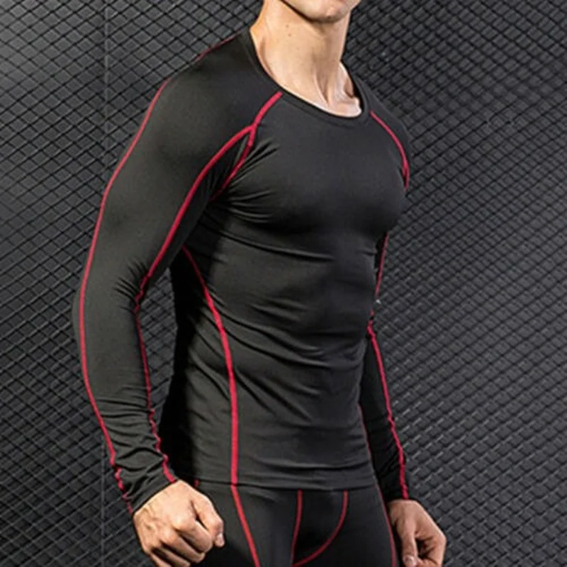 

Mens Compression T-Shirt Long Sleeve Gym Base Layer Sports Fitness Muscle Tees