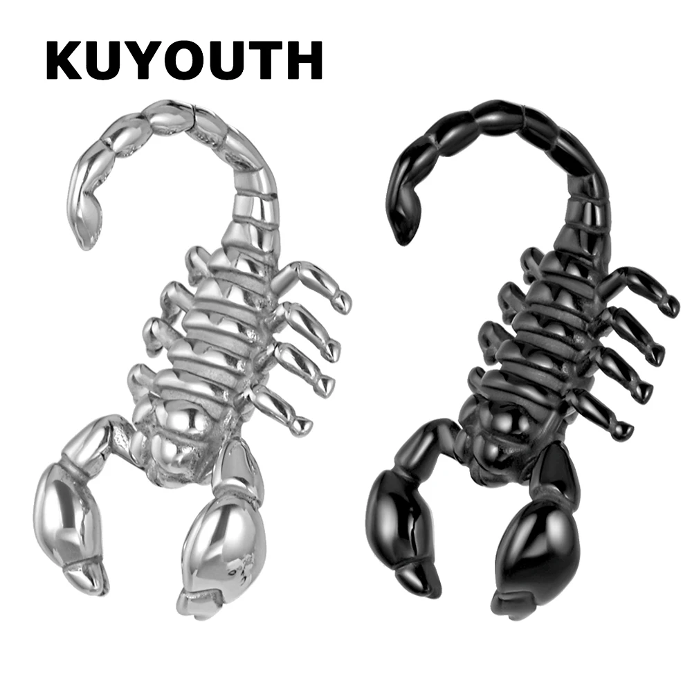 KUYOUTH для тех кто ценит стиль Нержавеющая сталь Черный скорпион уха Вес