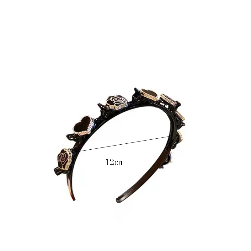 

New Elegant Unisex Pearl Rhinestone Double Bangs Hair Clips Braided Hairbands Hairstyle Casual Headband Fashion Hair Accessories