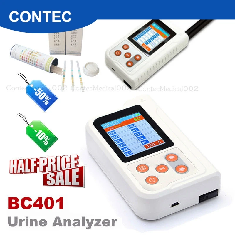CONTEC BC401 Ручной цифровой анализатор мочи с 100 шт тест-полоски тестер мочи, США