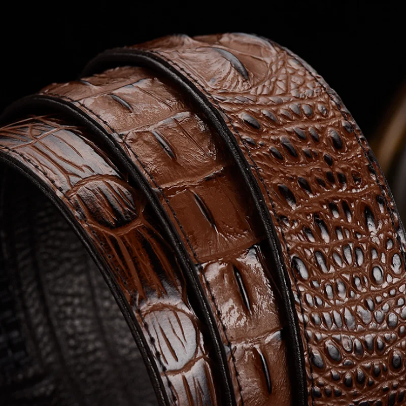 Ремень мужской из воловьей кожи с автоматической пряжкой роскошный винтажный