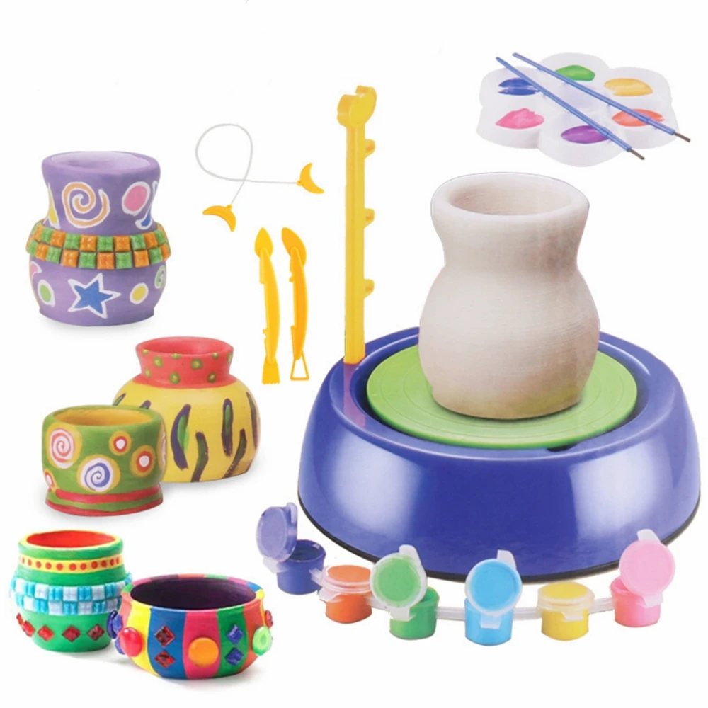 

DIY Handmake Ceramic Pottery Machine Kids Craft Toys For Boys Girls Mini Pottery Wheels Arts Crafts Early Educational Child Toy