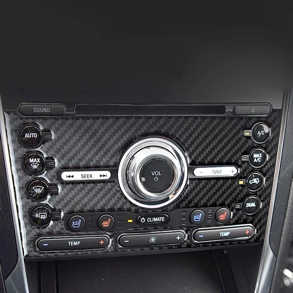 

Carbon Fiber CD Control Panel Trim For Ford Explorer 2016-2019 Auto Car