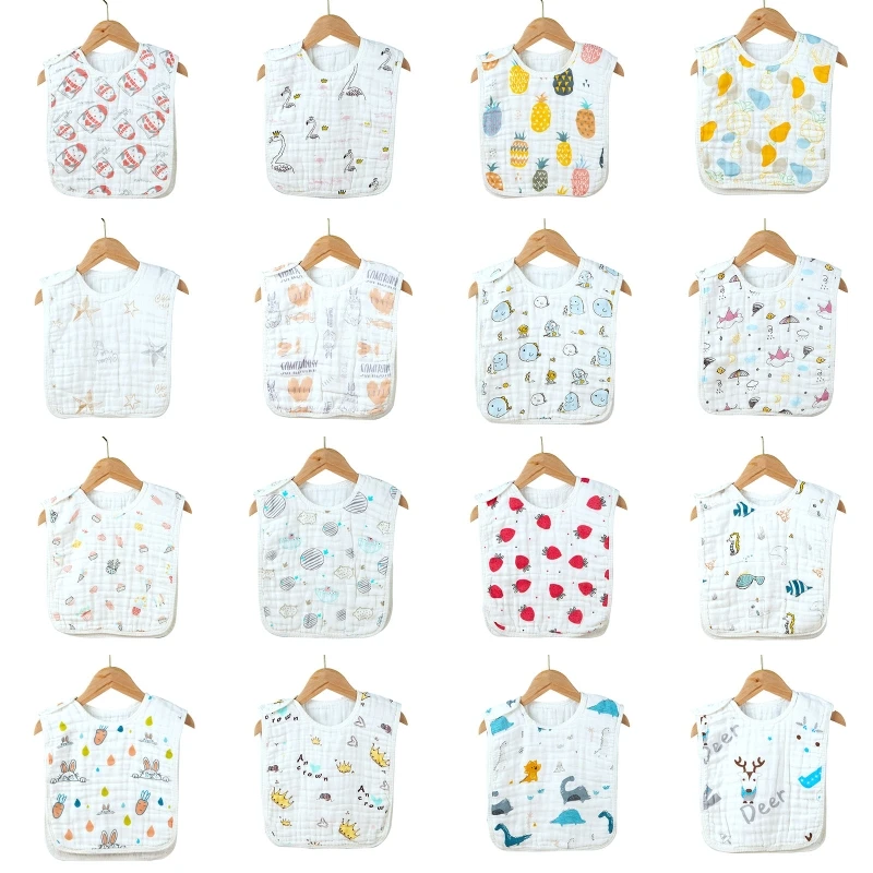 

2022 New Cartoon Printed Soft Gauze Cotton Saliva Towel Baby Feeding Bib Scarf Newborn Infants Burp Cloth Washcloth Handkerchief