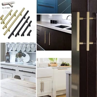 10pcs minimalist stainless steel kitchen door cabinet t shape bar handles black gold drawer knobs furniture wardrobe pull handle