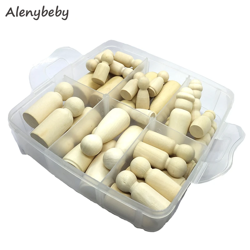 35 шт. деревянные колышки для кукол в форме людей неокрашенные свадебные