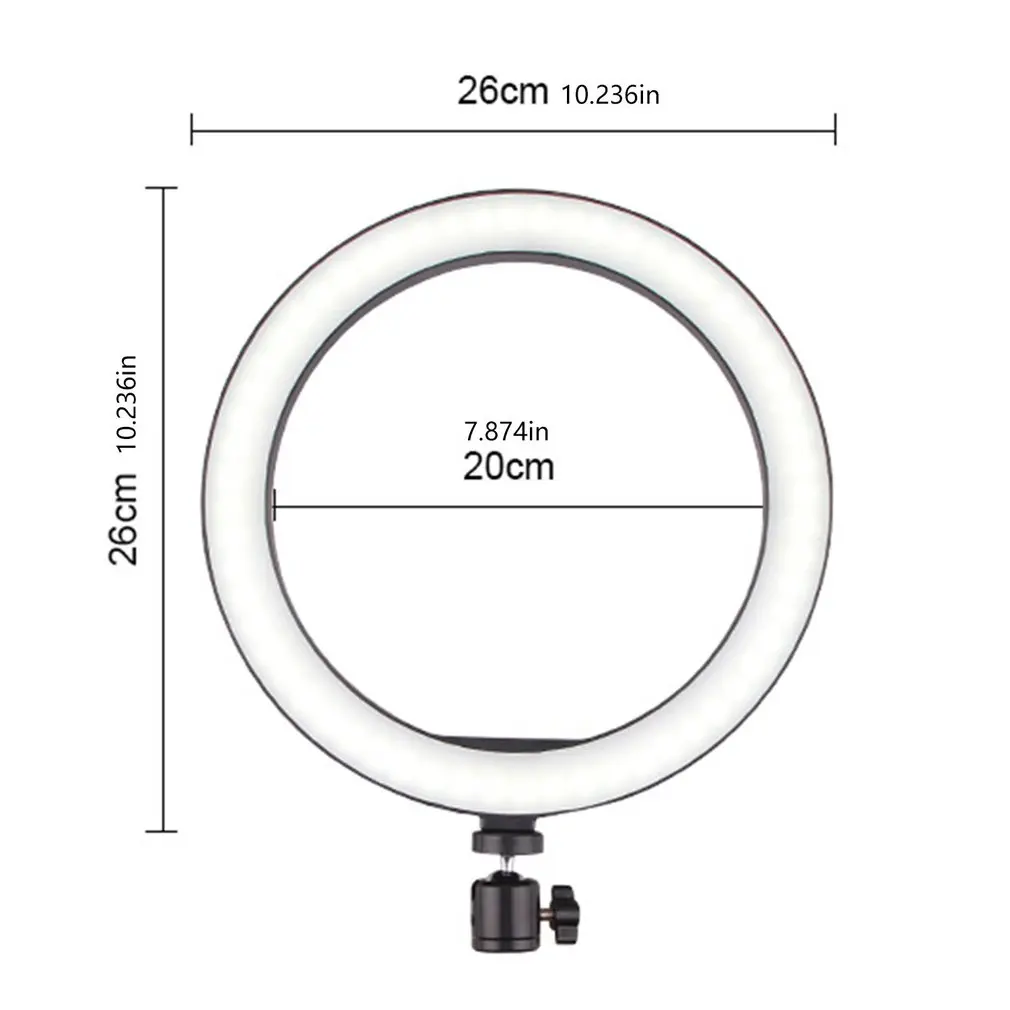 

Dimmable LED Selfie Ring Light with Tripod USB Selfie Light Ring Lamp Big Photography Ringlight with Stand for Cell Phone Studio