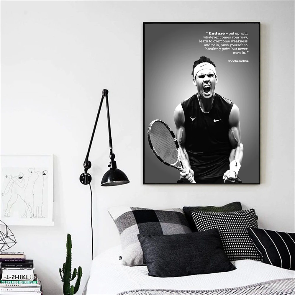 Постер известного теннисного игрока Рафа Надаля настенное искусство печать на