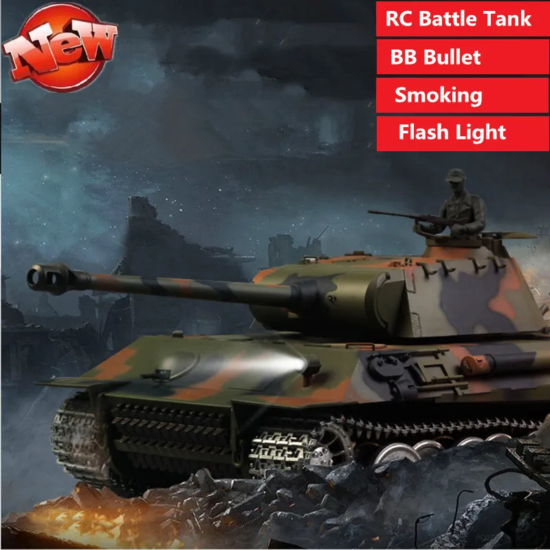 

High Simulation Smoking BB Bullet RC Battle Tank Toy Remote Control RC Tank Toy With sound flash light effect Shoot Tank gifts