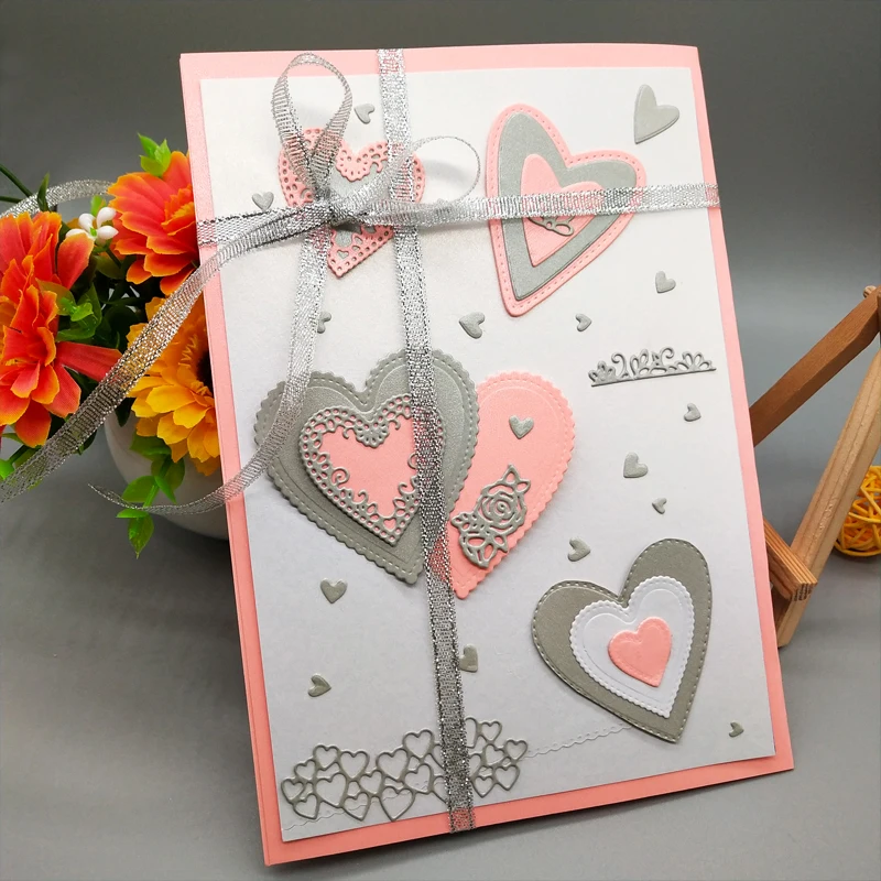 113*143 мм нежные наборы сердец режущие штампы для декоративные бумажные карточки DIY