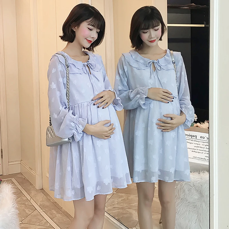 Для беременных женщин милая длинная Свободная шифоновая блуза двухслойная Питер