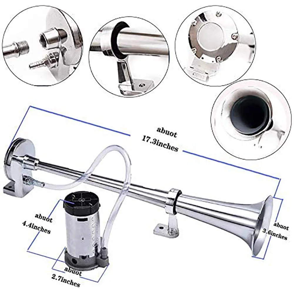 17 Inch 150DB 12V Strong Car Air Horn Single Trumpet with Compressor for Train Truck Boat RV High Quality Durable | Автомобили и